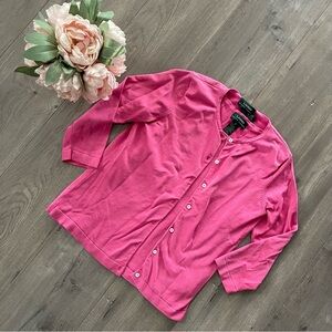 Ralph Lauren Pink 2 Piece Silk Cardigan & Top Set